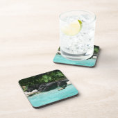 Schäferhund, der in Wasser springt Getränkeuntersetzer (Rechte Seite)