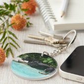 Schäferhund, der in Wasser springt Schlüsselanhänger (Vorderseite rechts)