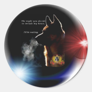Schäferhund - die Nacht, die Sie sich entscheiden Runder Aufkleber