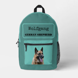 Schäferhund. Elsass. Personalisiert Bedruckter Rucksack