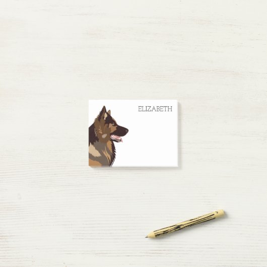 Schäferhund | Elsass Post-it Klebezettel (Auf Schreibtisch)