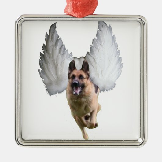 Schäferhund-Engel Ornament Aus Metall (Vorne)