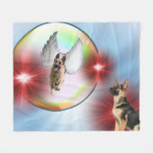 Schäferhund-Engels-Fliegen Fleecedecke (Vorderseite (Horizontal))