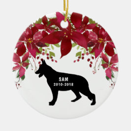 Schäferhund-Erinnerungsweihnachtsverzierung Keramik Ornament
