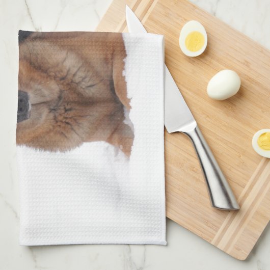 Schäferhund-Feiertag Geschirrtuch (Viertel Falte)