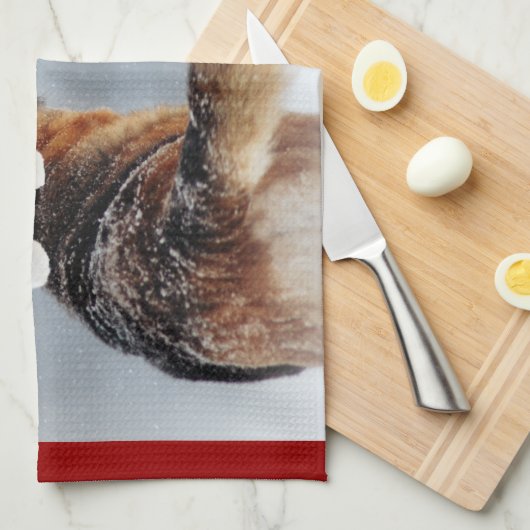 Schäferhund-Feiertag Geschirrtuch (Viertel Falte)