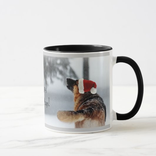 Schäferhund-Feiertags-Foto Tasse (Rechts)