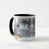Schäferhund-Feiertags-Foto Tasse (Vorderseite Links)