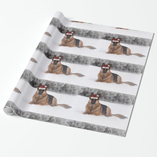 Schäferhund-Feiertags-Packpapier Geschenkpapier (Ungerollt)