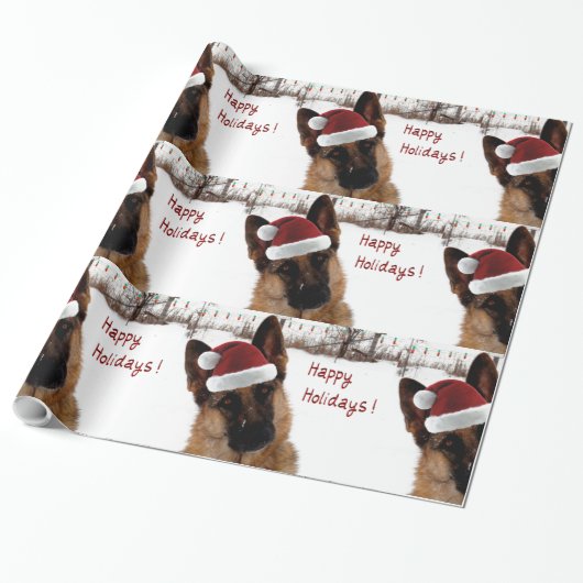 Schäferhund-Feiertags-Packpapier Geschenkpapier (Ungerollt)