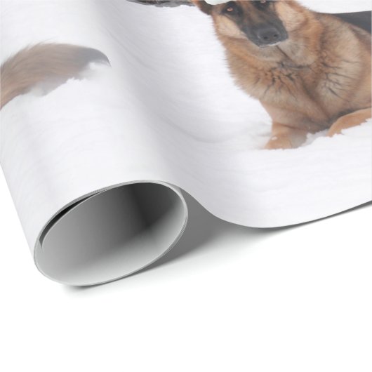 Schäferhund-Feiertags-Packpapier Geschenkpapier (Rolleneckpunkt)
