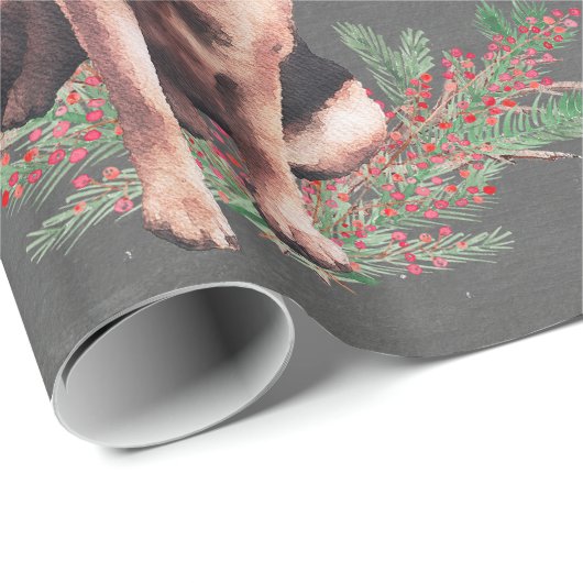 Schäferhund-Feiertags-Packpapier Geschenkpapier (Rolleneckpunkt)