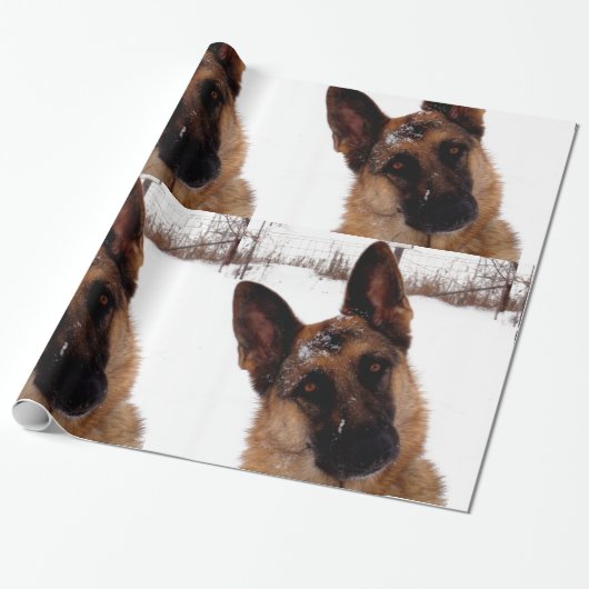 Schäferhund-Feiertags-Packpapier Geschenkpapier (Ungerollt)