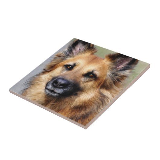 Schäferhund Fliese (Seite)