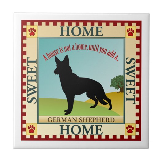 Schäferhund Fliese (Vorderseite)