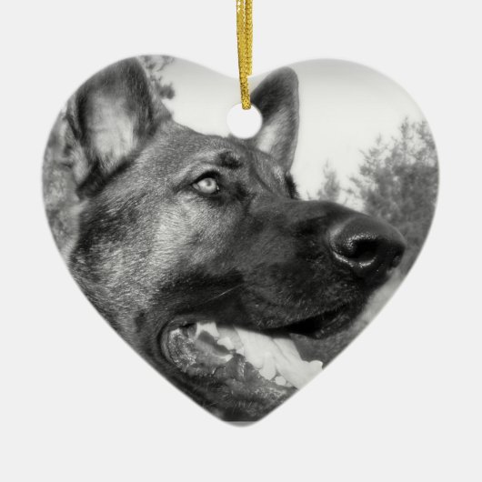 Schäferhund-Foto Keramik Ornament (Vorne)