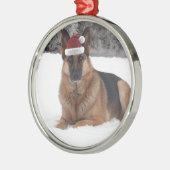 Schäferhund-Foto Ornament Aus Metall (Links)