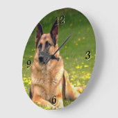 Schäferhund-Foto-Wand-Uhr Große Wanduhr (Winkel)