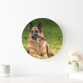 Schäferhund-Foto-Wand-Uhr Große Wanduhr (Zuhause)