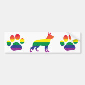 Schäferhund-Gay Pride Autoaufkleber (Vorne)