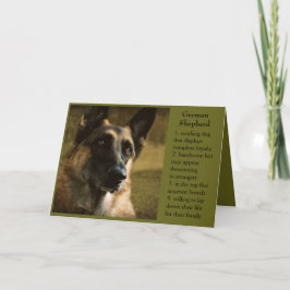 Schäferhund-Geburtstags-Karte für Vater Karte
