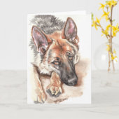 Schäferhund "gefühlvoll " karte (Gelbe Blume)