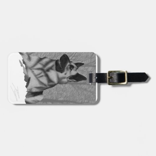 Schäferhund Gepäckanhänger (Vorderseite horizontal)