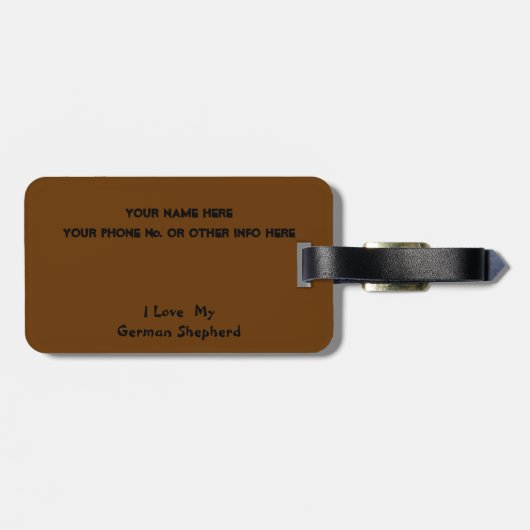 Schäferhund-Gepäckanhänger Gepäckanhänger (Rückseite horizontal)