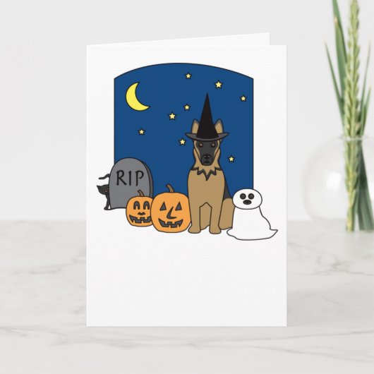 Schäferhund Halloween Karte (Vorderseite)