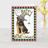 Schäferhund-Hexe Karte (Gelbe Blume)