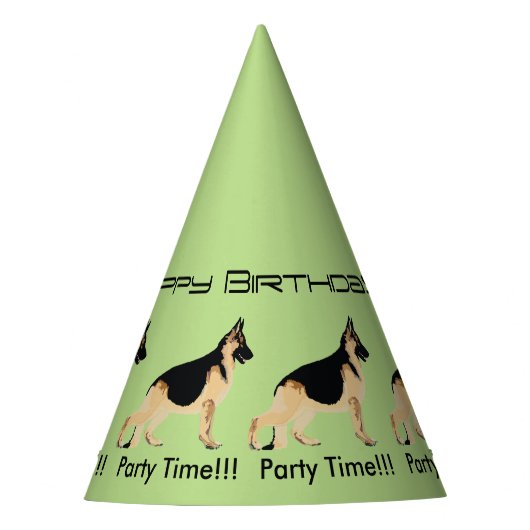 Schäferhund-Hund - Geburtstag Partyhütchen (Vorderseite)