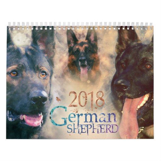 Schäferhund-Hund GSD 2018 - Aquarell Kalender (Titelbild)