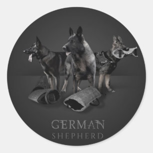 Schäferhund-Hund - GSD Runder Aufkleber