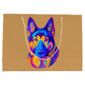 Schäferhund-Hund in den Farben Große Geschenktüte (Rückseite)