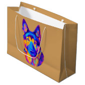 Schäferhund-Hund in den Farben Große Geschenktüte (Vorderseite Schrägansicht)