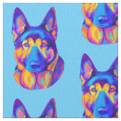 Schäferhund-Hund in den Farben Stoff (Nahaufnahme)