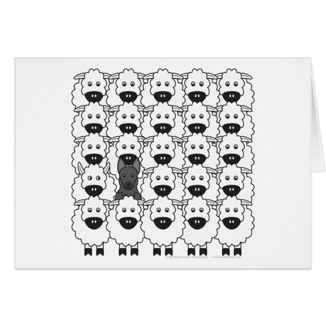 Schäferhund-Hund in den Schafen (Vorderseite (Horizontal))