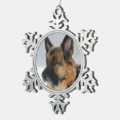 Schäferhund-Hund in der Schneeflocken Zinn-Ornament (Rechts)
