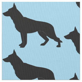 Schäferhund-Hund in der Silhouette Stoff