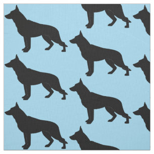 Schäferhund-Hund in der Silhouette Stoff