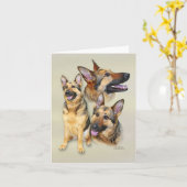 Schäferhund-Hund Karte (Gelbe Blume)