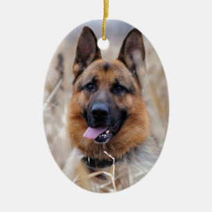 Schäferhund-Hund Keramik Ornament