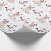 Schäferhund-Hund und Schneemann Geschenkpapier (Ecke)