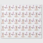 Schäferhund-Hund und Schneemann Geschenkpapier (Flach)