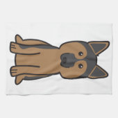 Schäferhund-HundeCartoon Geschirrtuch (Horizontal)