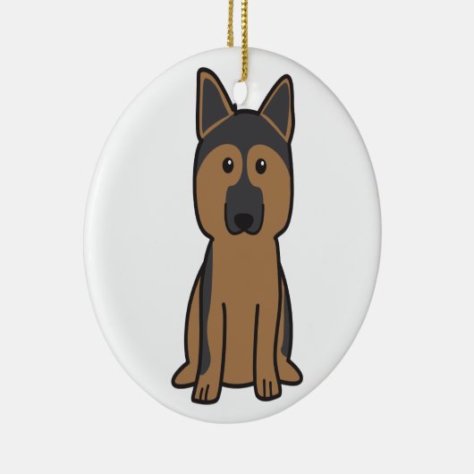 Schäferhund-HundeCartoon Keramikornament (Rechts)