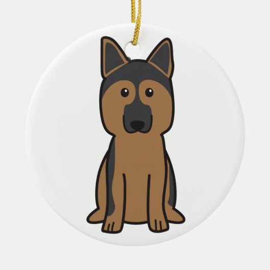 Schäferhund-HundeCartoon Keramikornament (Vorne)