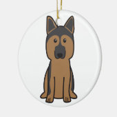 Schäferhund-HundeCartoon Keramikornament (Links)
