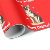 Schäferhund-Hundefrohe Weihnachten Geschenkpapier (Rolleneckpunkt)