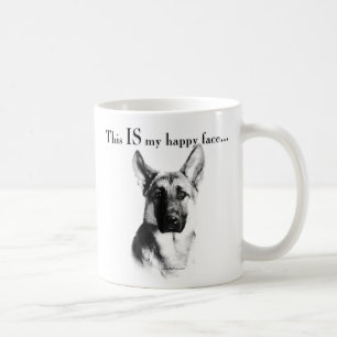 Schäferhund-Hundeglückliches Gesicht Kaffeetasse
